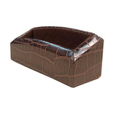 Brown Crocodile Embossed Leather Business Card Holder